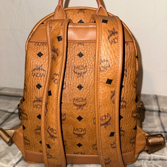 MCM brown and gold backpack. - Picture 3 of 9